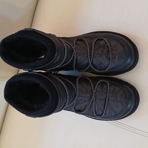 UGG Black Ankle Boots with Silver Accents